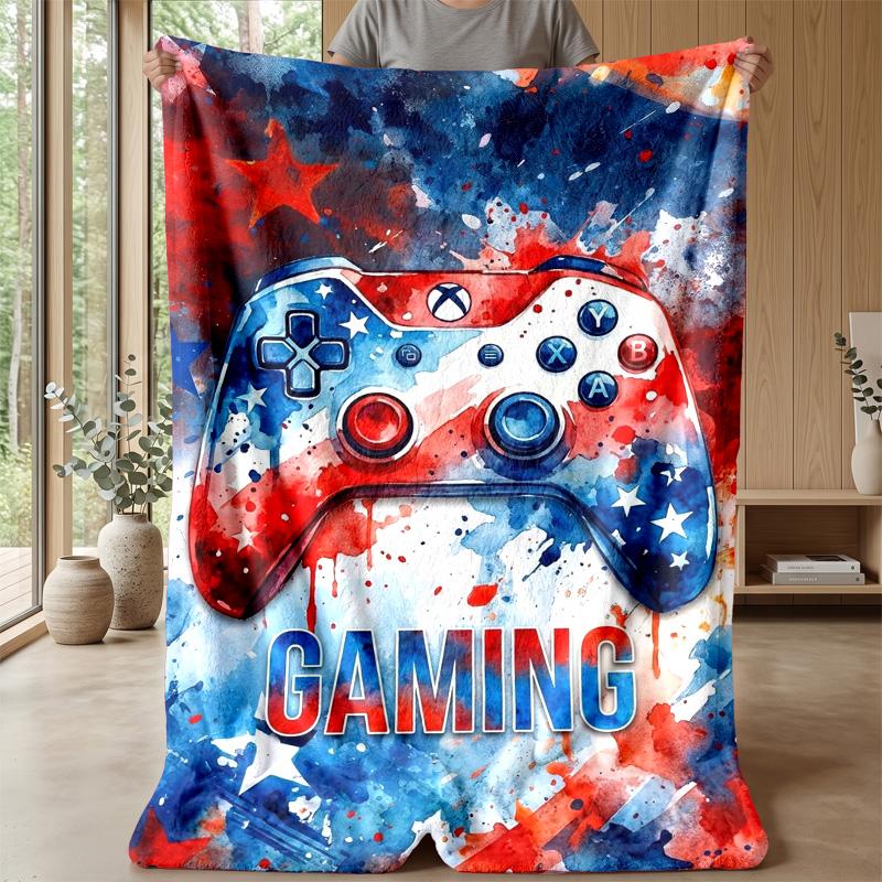 Neon Panda Gamer Theme blanket Lightweight Warm Flannel Blanket Decorative Throw Blanket for Home Decoration