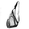 Clear Sling Bag PVC Transparent Chest Bag Comfortable Travel Cross Shoulder Backpack Black