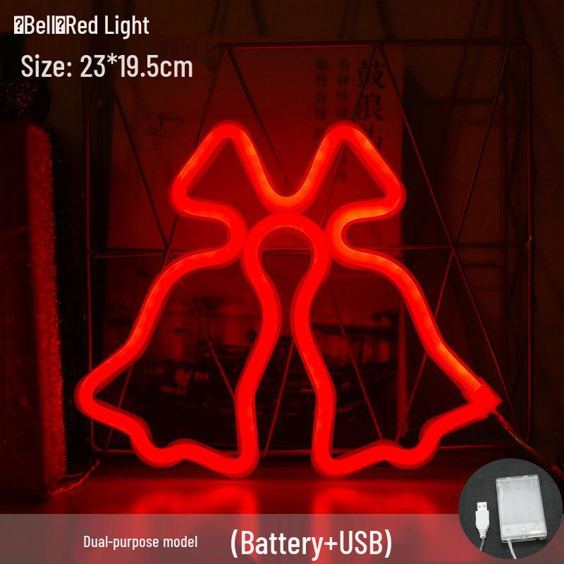 Christmas Neon LED Night Light - Influencer-Inspired Holiday Bedroom Decoration