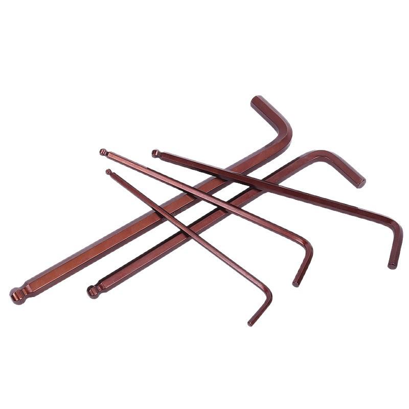 Antik Bronze Rot Extra Lang L-förmiger Kugelkopf S2 Sechskantschlüssel Gehärteter Sechskantschlüssel