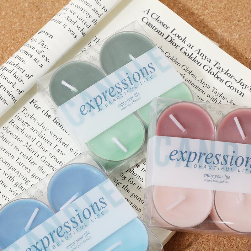 Ins Style Handmade Soy Wax Scented Candle Household Non-romantic Fire Paint Small Tea Wax Fragrance Gift