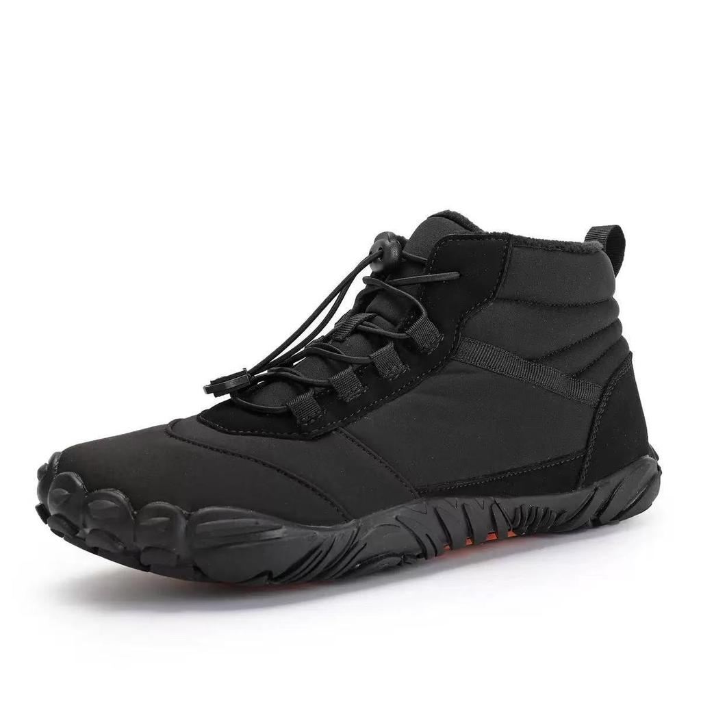 Comfortable Non-Slip Waterproof Winter Snow Boots with Velvet Lining - Wear-Resistant, Warm, Casual Cotton Five-Finger Design for the Outdoors