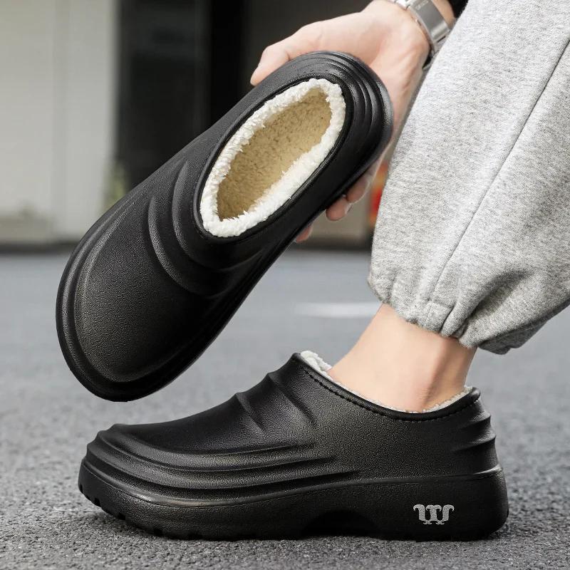 Hausschuhe Herren Winter Warme Hausschuhe Wasserdichte Gartenschuhe Indoor Slipper Prägnante Schuhe für Männer