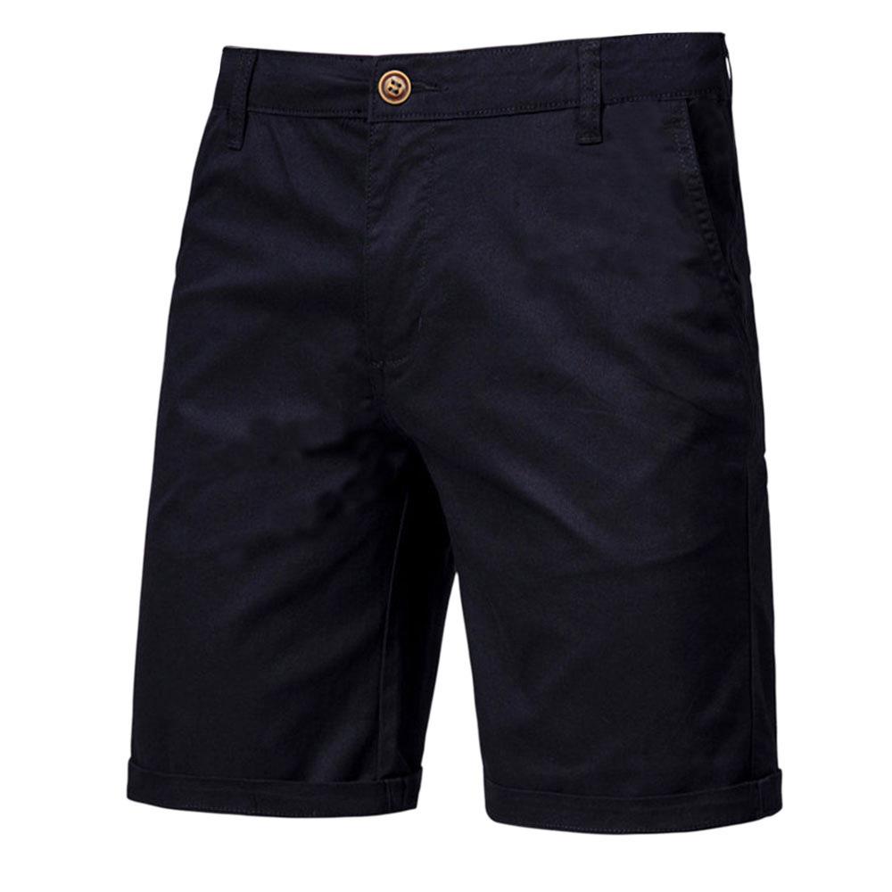 Sommer Baumwolle Uni Shorts Herren Hohe Qualität Lässig Business Sozial Elastischer Bund Herren Shorts Badeshorts Gerade Fünf-Punkt-Hose Werkzeugshorts Herren