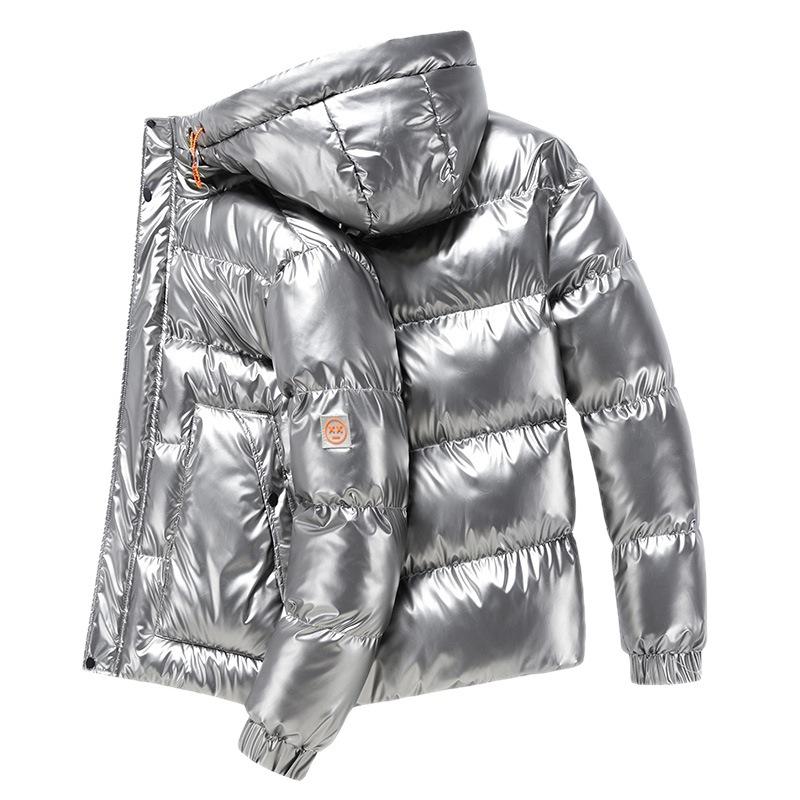 Shiny Coats Men Hood Warm Hip HOP Winter Overcoat Men's Cotton-padded Parkas Casual Men's Thickened Parka