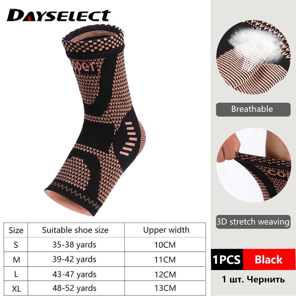 1Pcs Copper Ankle Brace Infused Compression Sleeve Support Ankle Achilles Tendon Pain Relief Plantar Fasciitis Sprained Unisex