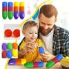 24pcs Easter Eggs, Plastic Egg Container Purple, Yellow, Green,  Orange,  Red And  Blue, 2.4 X 3 Inches