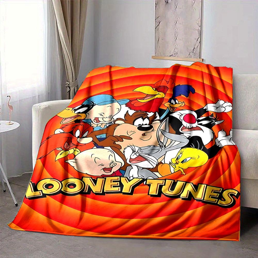 

1 шт. Фланелевое покрывало Looney Tunes с персонажами мультфильмов - Легкое, Мягкое, Теплое, Всесезонное покрывало для дивана, кровати, путешествий, кемпинга L1029166 80x120cm