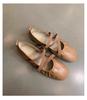 Sheepskin version~ French cross-strapped red Mary Jane shoes flat single shoes women's shallow mouth evening wind fairy ballet shoes