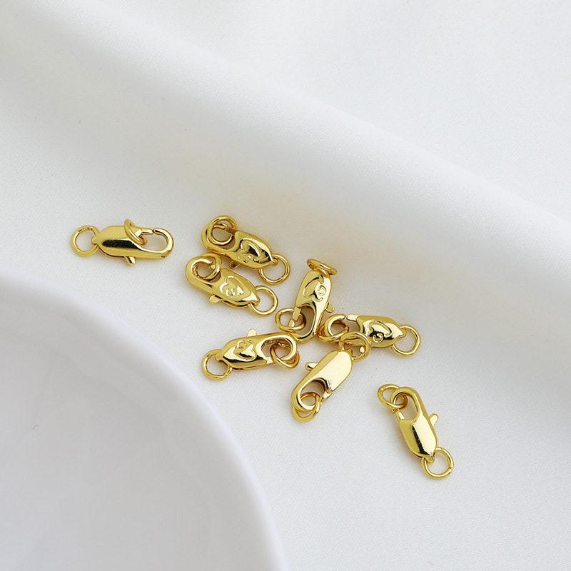 14K Gold Plated Heart & Fish Tail Spring Lobster Clasp Connector for Bracelets & Necklaces