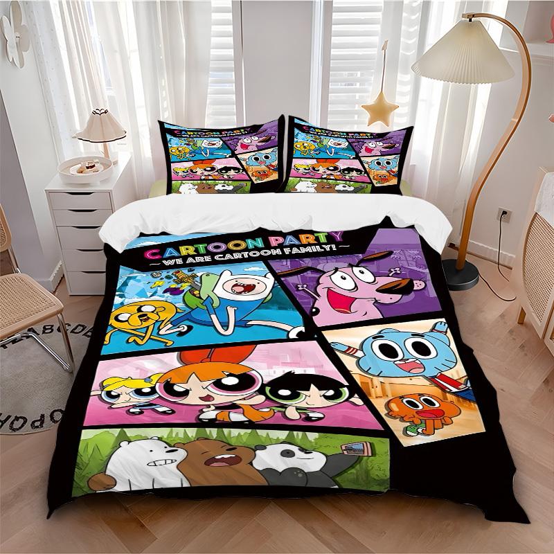 

3pc Powerpuff Girls Cartoon Party Bedding Set Guest Room Bedroom Decor Christmas Halloween Decor Birthday and Holiday Gifts- All Seasons 3pcs Quilt 135x200cm