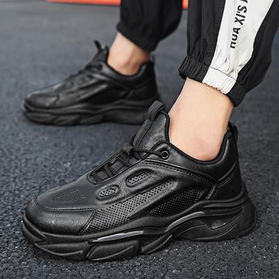 Fashion 2024 Men's Japan Karajuku Korean Style Fashion Streetwear Thick Platform Casual Black Leather Shoes Male Lace Up Sneakers Shoes