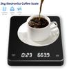 Rechargable Digital Coffee Scale with Timer LED Screen Espresso USB 3kg Max.Weighing 0.1g High Precision Measures Kitchen Scale