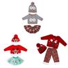Christmas Dress Outfit For 22Inch Reborns Dolls Holiday Party Costume Girl Gift Easy Change Design Doll Festival Suit