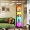 RGB LED Floor Lamp with Shelves, 5-Tier Dimmable Standing Lamp with Adjustable Brightness and Remote Control