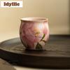 2pc/lot Ru Kiln Lily Pink Teacup Vintage Tea Bowl Cup For Tea Tea-tasting Fragrance Cup Chazhan Master Cups Tableware Craft 90ml
