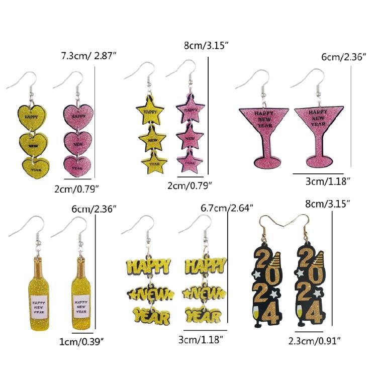 Happy New Year Pendant Ear Rings Elegant Chinese Ear Ornament for Women Girls