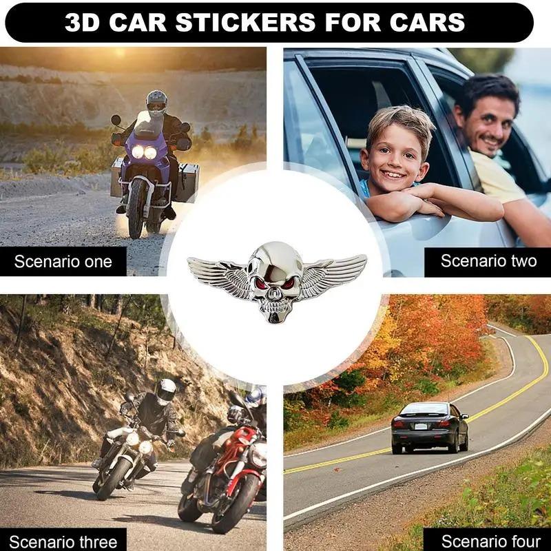 3D Metal Car Sticker Angel Wings vehicle Decal Metal Skeleton Car Emblem Decoration Sticker Metal for Car Accessories for Bmw