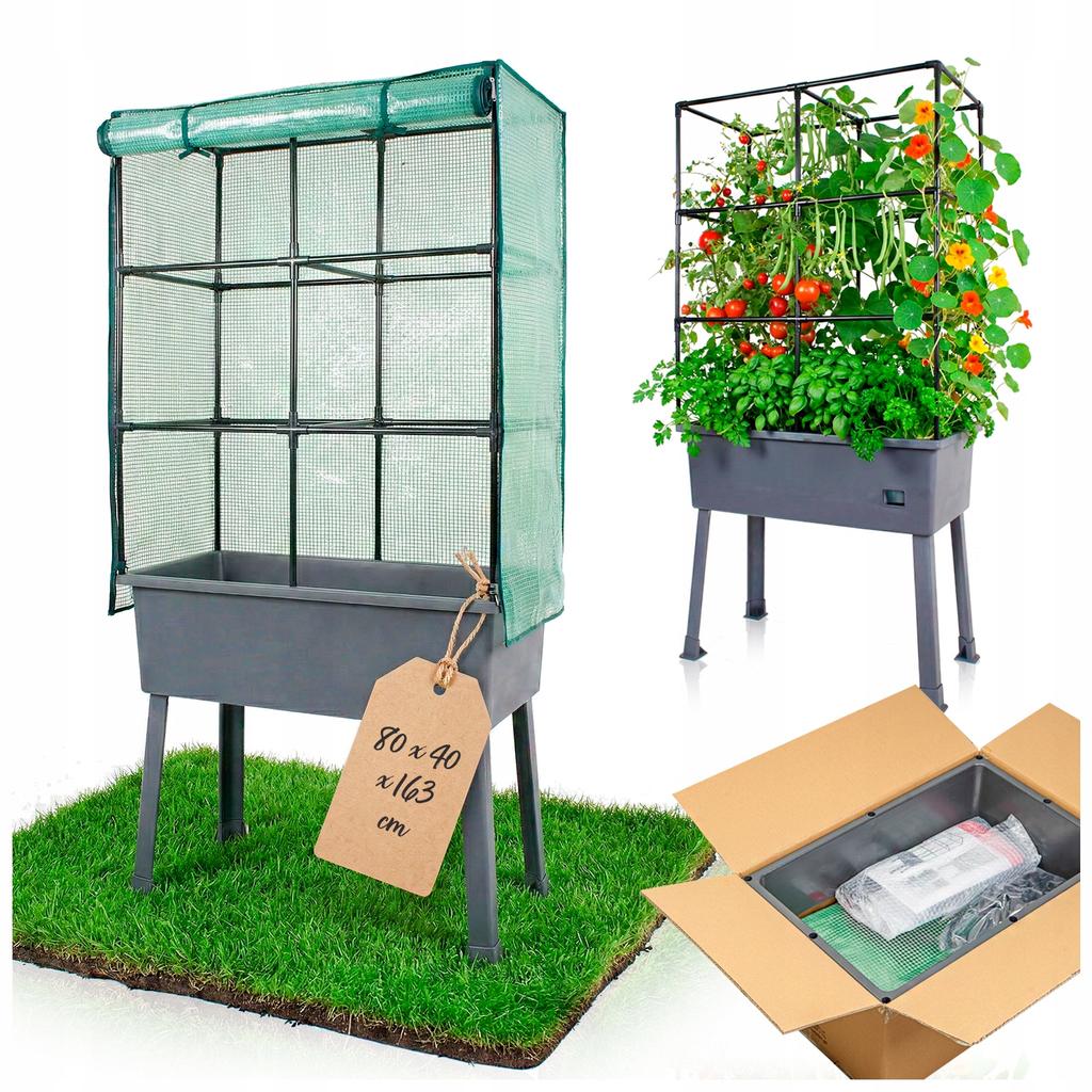 Balcony greenhouse 80x40x163 cm with foil