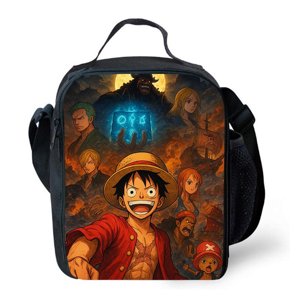 One Piece Lonchera Térmica Cartoon Thermal Lunch Bag Lightweight Portable Cooler Tote For Boys Girls School Picnic Camping Trip