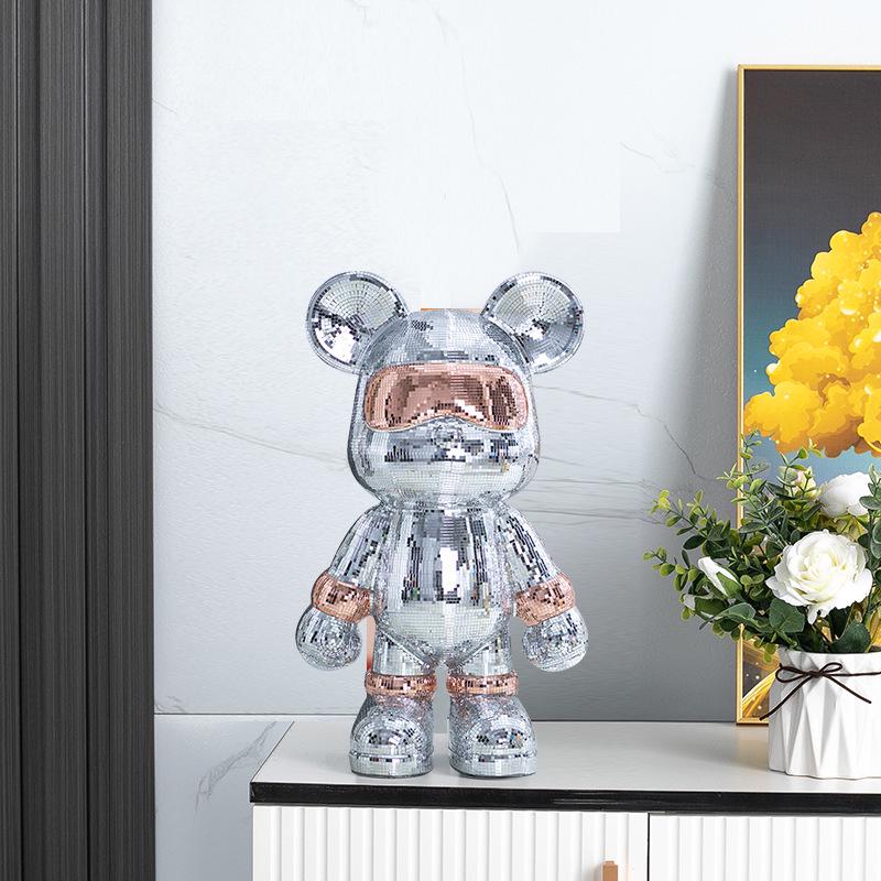 Creative BE@RBRICK TV Cabinet: Stylish Bear Floor Ornament with Piggy Bank Function, Simple Living Room Decor.