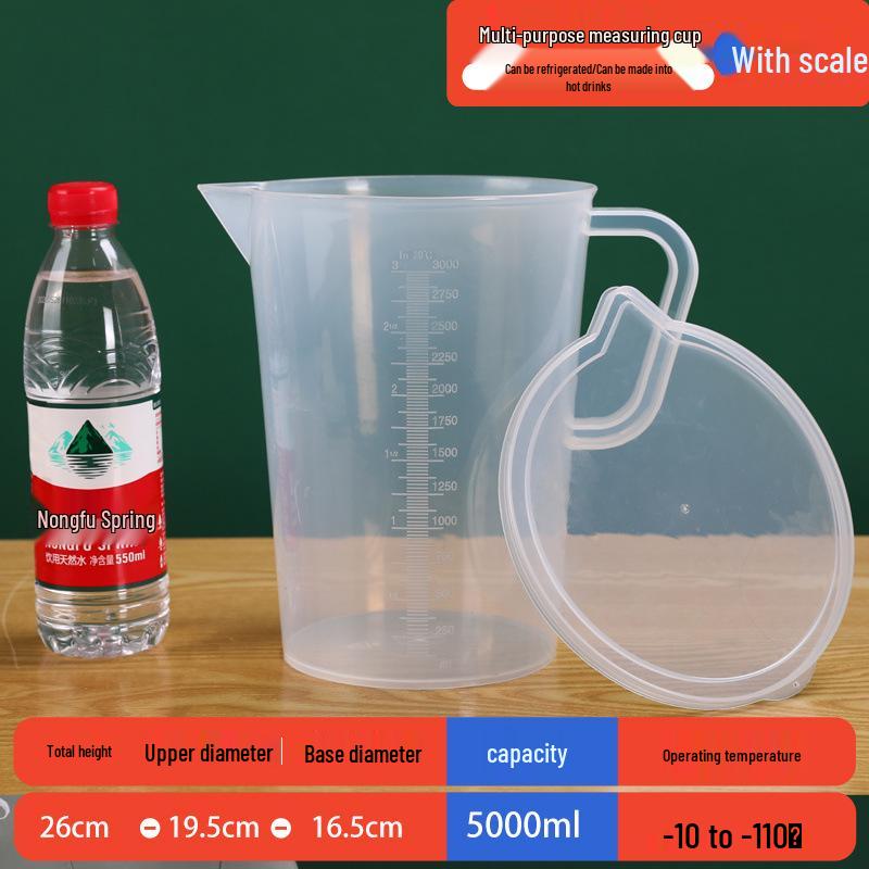 Food Grade Plastic Measuring Cup with Scale - Ideal for Milk Tea Shops & Baking, Large Capacity.