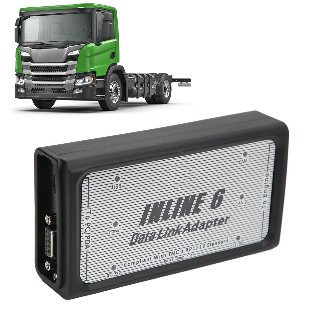 For INLINE 6 Data Link Adapter Kit Heavy Duty Diagnostic OBD2 Scanner for Cummins Engine J1939 J1708