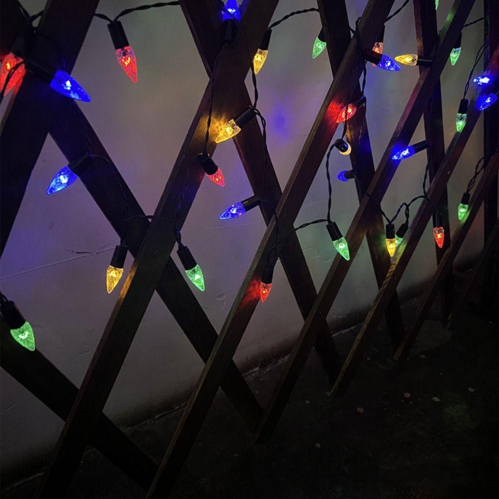 50 LED Solar Christmas Lights 100 LED 5m Length Solar String Lights Multi-Color Waterproof Strawberry Lights Christmas Tree