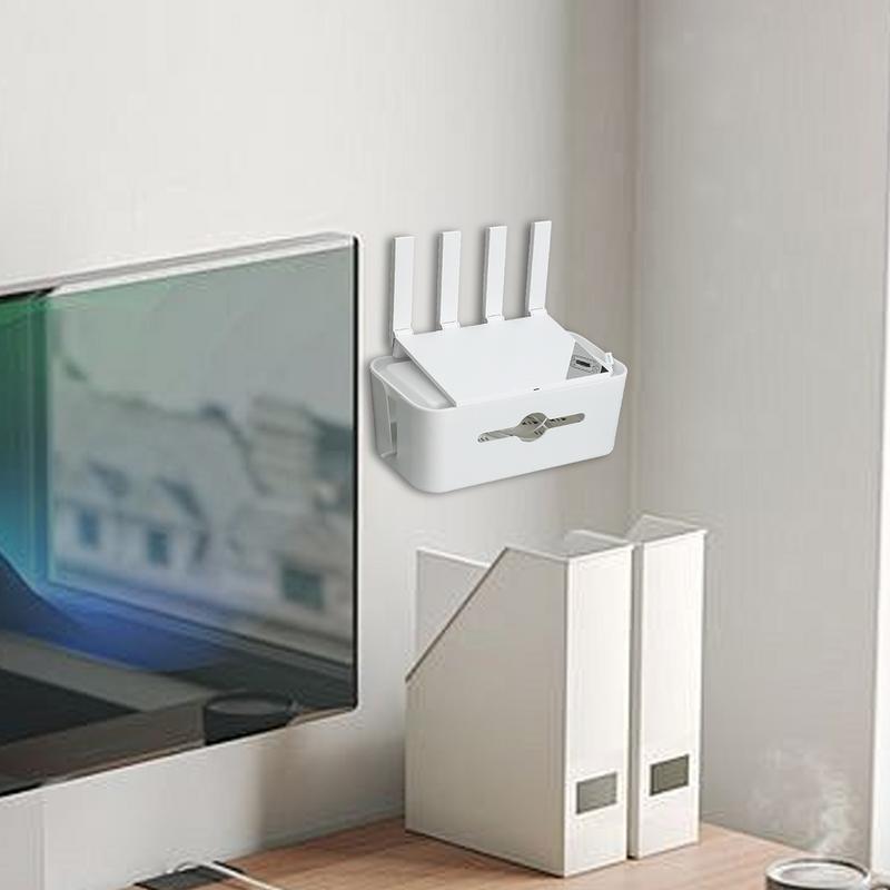 Cord Storage Organizer Data Cable Organization Box Non-slip Bottom Electronic Cable Storage Organizer Dustproof Lid For Desk