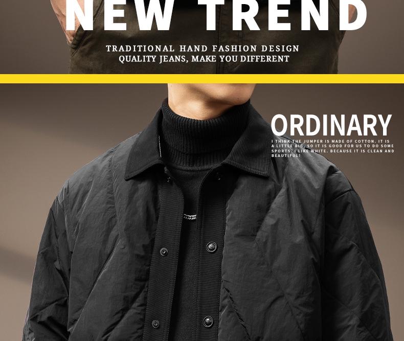 Men's 2024 Winter Loose-fit Shirt-style Jacket - White Duck Down, Lightweight, Plus Size Workwear