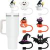 IOKUKI 6 PCS Halloween Straw Toppers for Stanley 30&40 Oz Tumbler, 10mm/04in Straw Covers Cap for All 9-10mm Straws, Dust-Proof Reble Protector