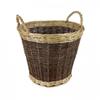 Medium Round Wicker Basket 2 Tone 49cm