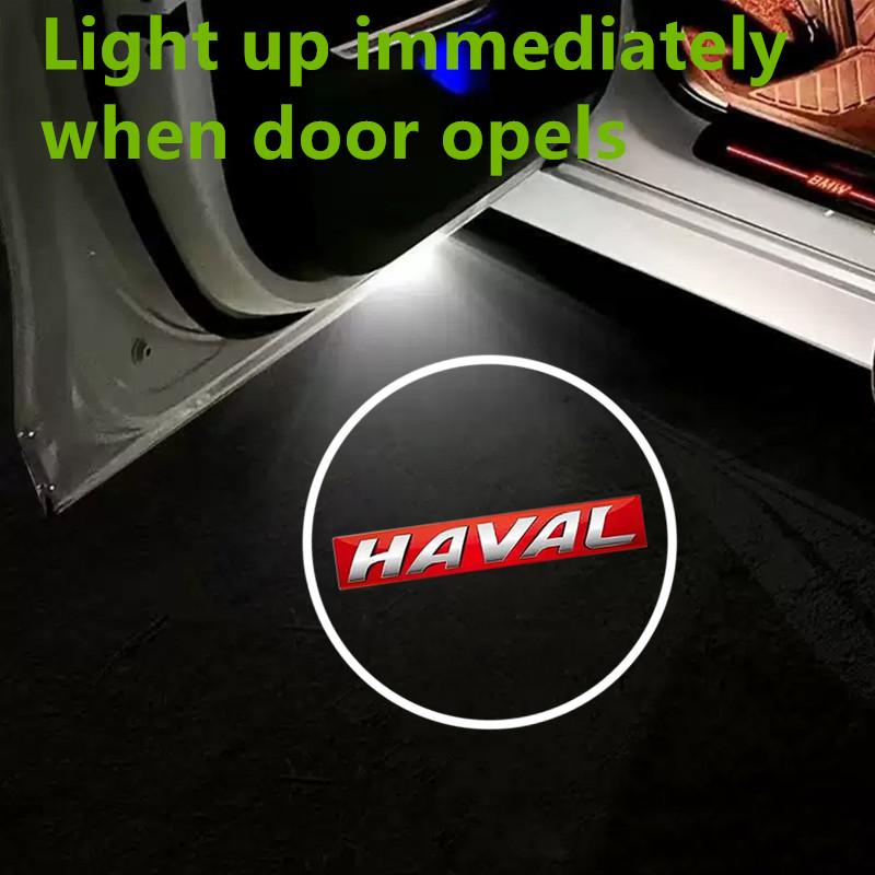 2pcs Car Door Welcome Laser Led Projector Logo Light Wireless Car Accessories For Haval Dargo H6 H2 H5 H7 H8 H9 F7 Logo