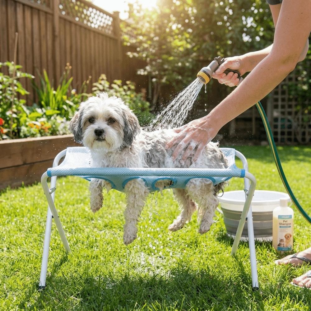 Mesh Dog Bathing Hammock Adjustable Dog Nail Trimming Holder Cat Bath Rack  Pet Grooming