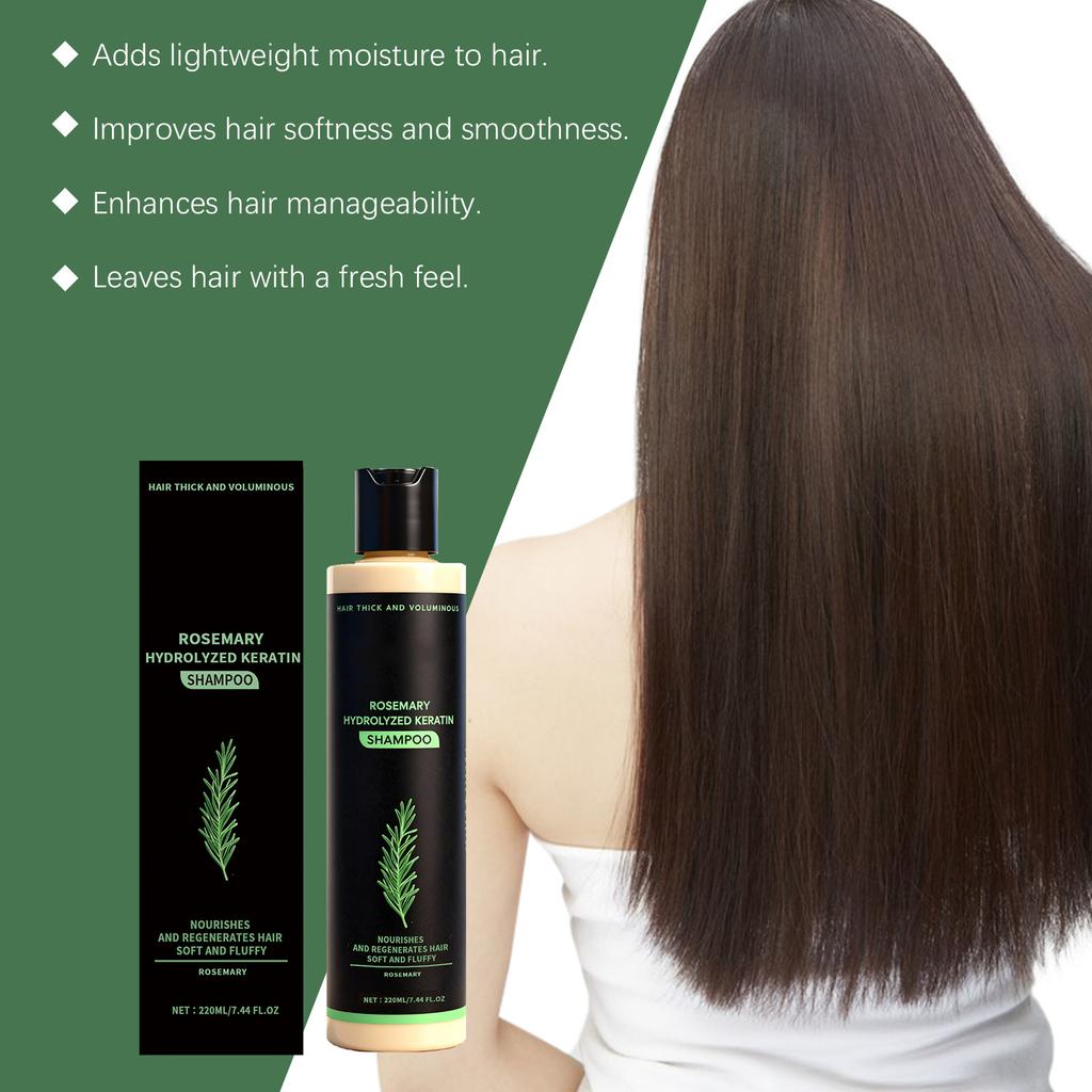 Rosmarin Keratin Volumengebendes Shampoo Sanfte Reinigung Feuchtigkeitsspendend Glattes Haar Natürliches Volumengebendes Haarpflege 250ml