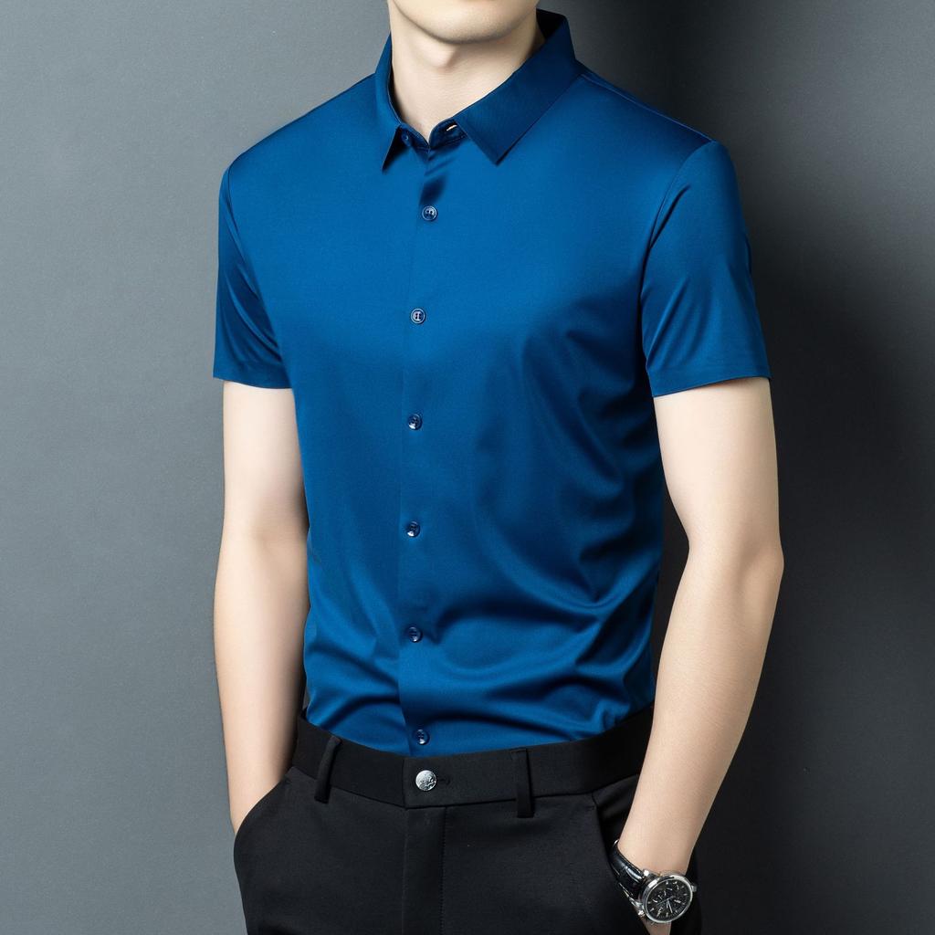 Short Sleeve Shirt Men's Summer Lapel Collar Business Casual Versatile Top