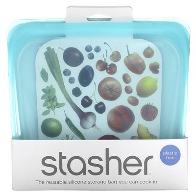 Reusable Silicone Food Storage Bag, Sandwich Size Medium, Water, 450 Ml (15 Fl Oz)
