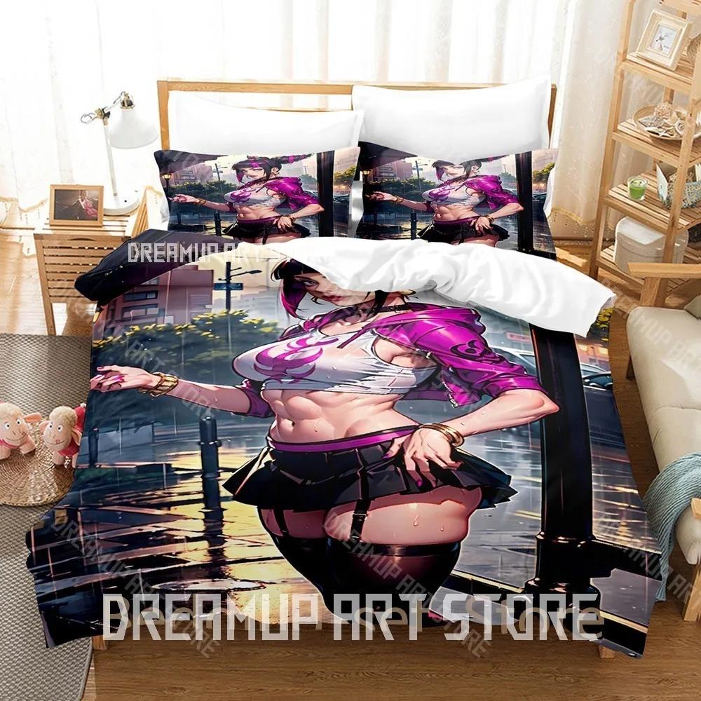 3D Print Juri Han Game Street Fighter Bedding Set Cartoon Anime three-piece set Adult Kid Bedroom Duvetcover Sets