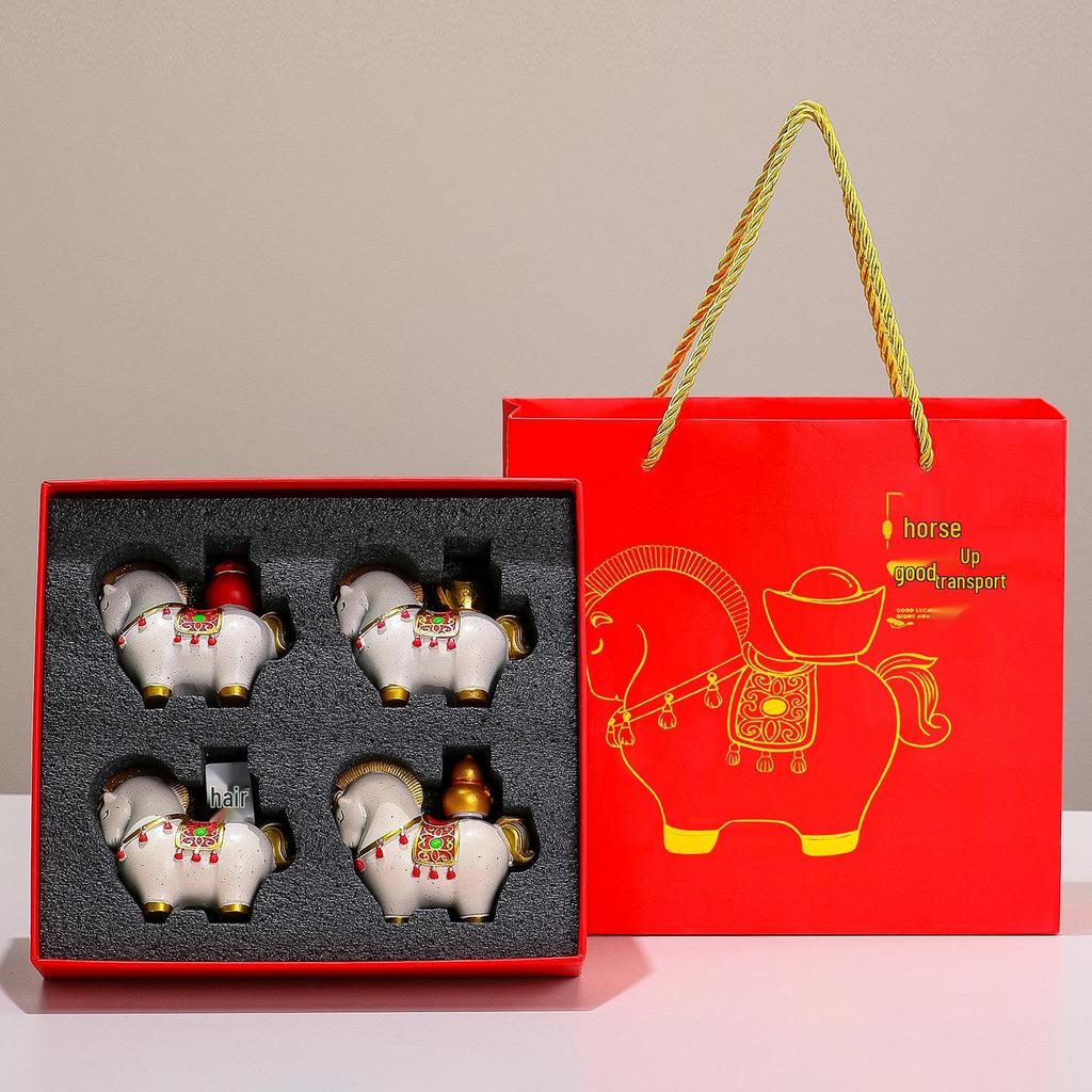 Year of the Horse Zodiac Gift Set: Contemporary Horse Ornament Souvenir