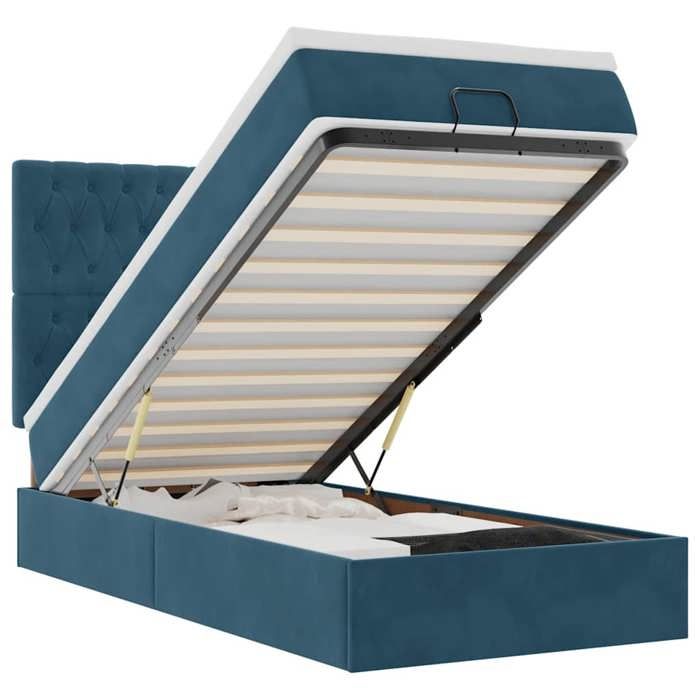 Maison Exclusive - Cadre de lit ottoman avec matelas bleu foncé 80x200 cm velours