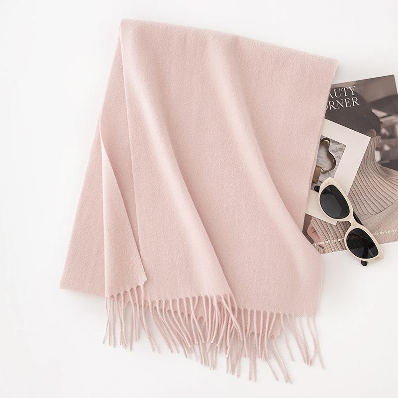 Wool Cashmere Scarf Women's Atmosphere Solid Color New Winter Warm and Versatile Men's Student Scarf