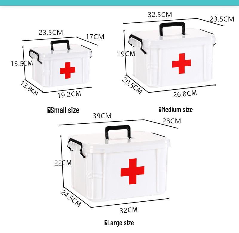 Extra Large Double-Layer Handheld Medicine and First Aid Storage Box