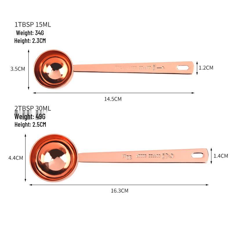 Stainless Steel Long Handle Measuring Spoon Set: 30ml Coffee, 15ml Milk/Fruit Powder - Perfect Baking Tool