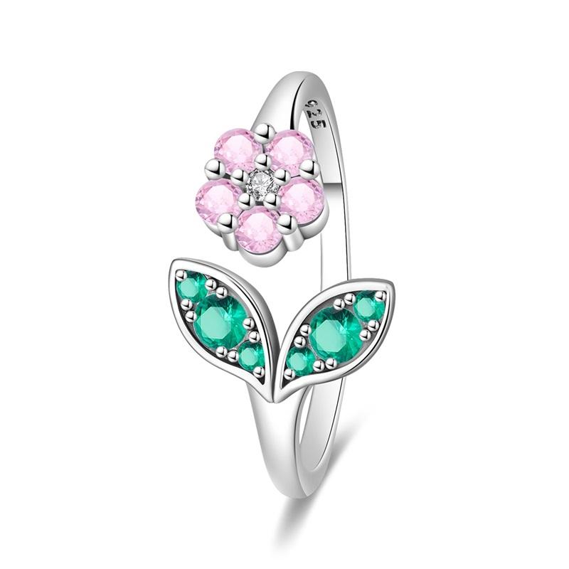 925 Silver Women Rings Sparking Zircon Sunflower Star Moon Open Ring For Engagement Jewelry Anniversary Gifts