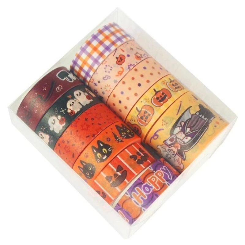 11 Rolls Halloween Bronzing Festival Washi Tape Set DIY Hand Account Border Decoration Halloween Festival Adhesive Masking Tape