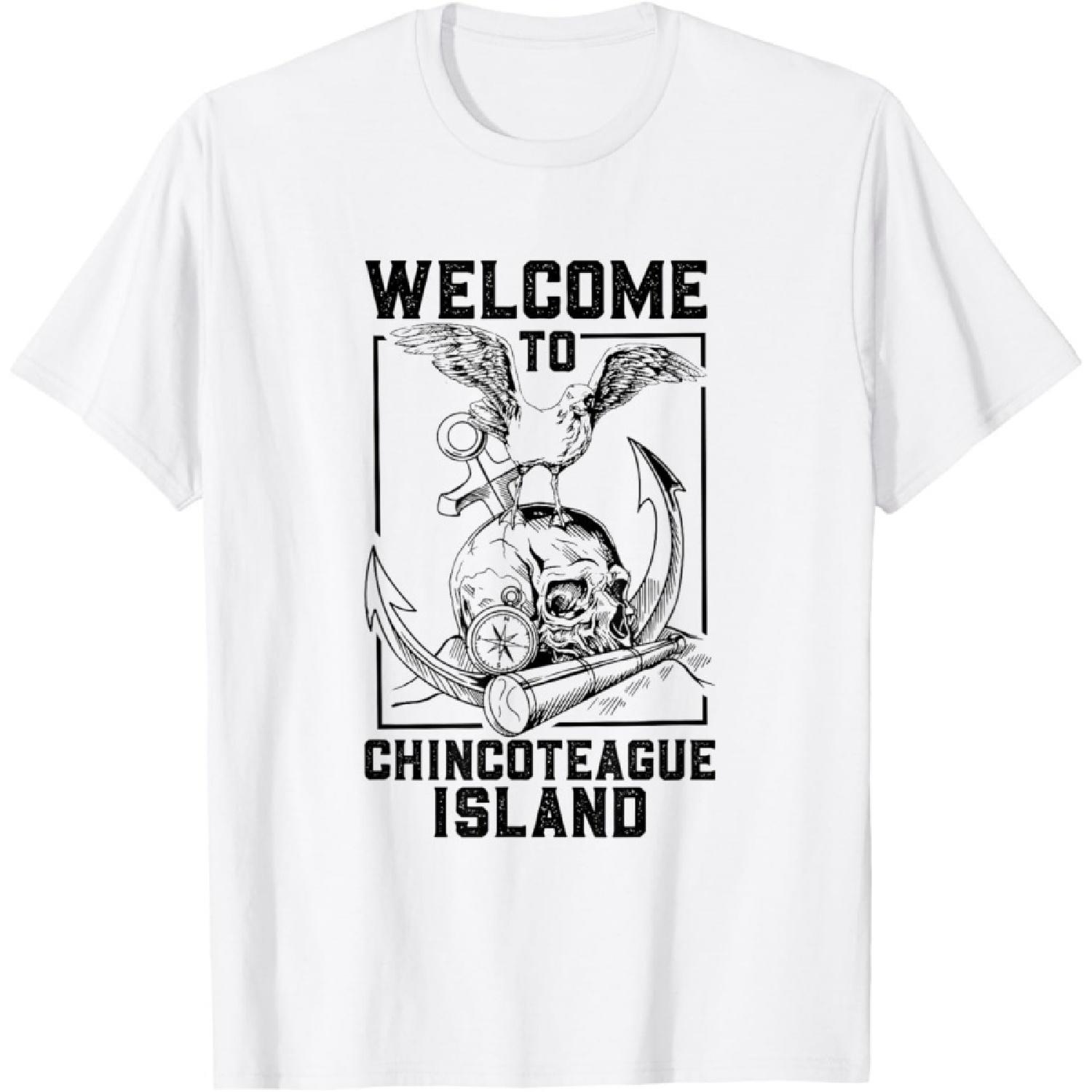 Seagull on skull - Chincoteague Island T-Shirt S