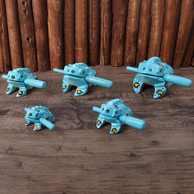 1Pc Colored Thailand Frog Wood Hand-Carved Ornament Toad Creative Vocal Toy Solid Wood Toad Craft Musical Instrument Home Office