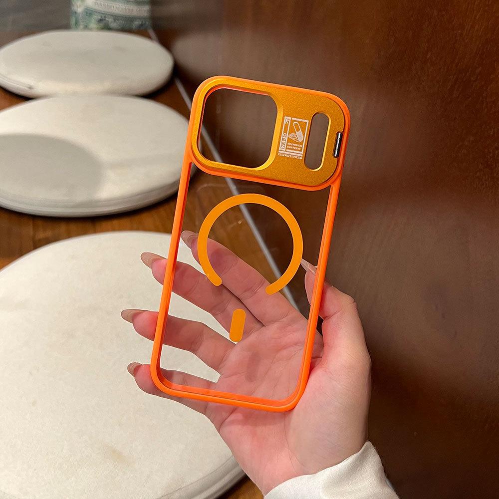 Applicable to iPhone17Promax magnetic mobile phone case with lens holder Apple 15 Dream magnetic protective case 13 iPhone13