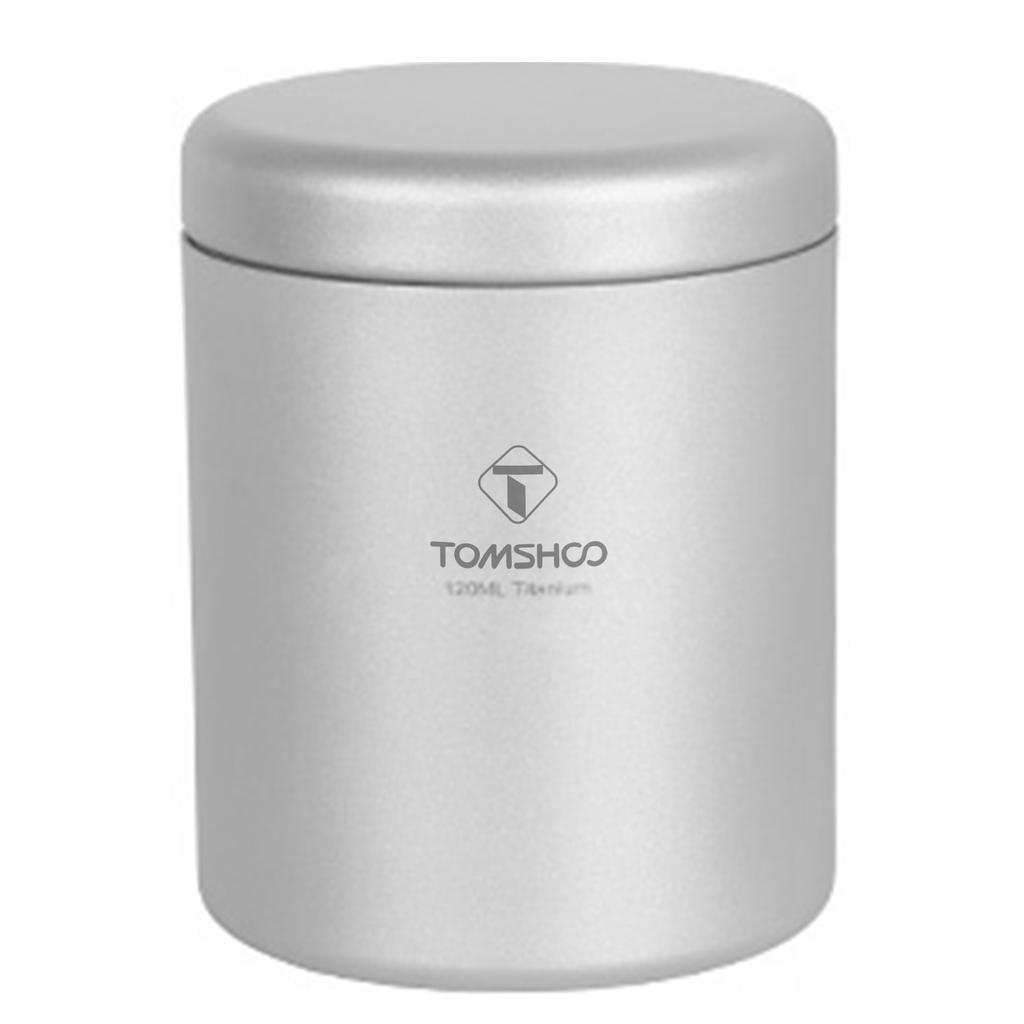 TOMSHOO Teedose, 35 ml/80 ml/120 ml/200 ml, leichte Titan-Tee-Aufbewahrungsdose für Kaffee