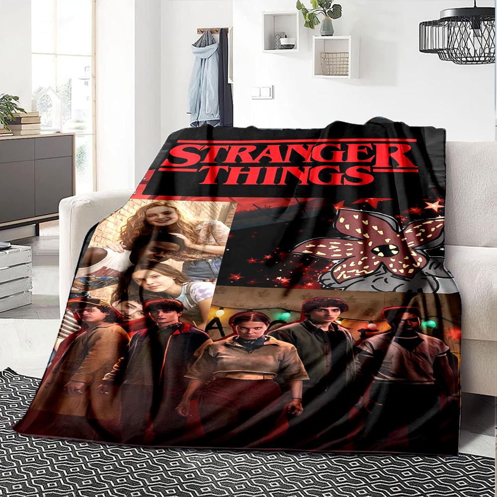 Stranger Things Blanket Warmthful Decor Suitable for Livingroom Office Chair Picnics for All Seasons Playful Design